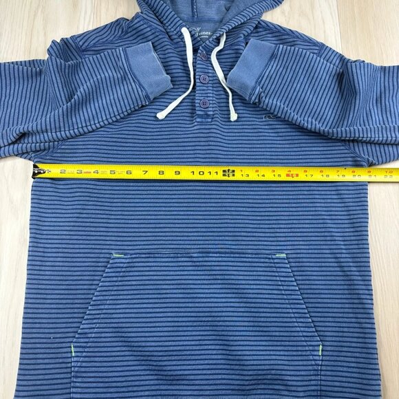 Vineyard Vines Mens Blue Long Sleeve Striped Performance Pullover Hoodie Size M - Picture 9 of 10